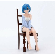 Фигурка Рем 15 см / Аниме Re: Zero. Жизнь с нуля в альтернативном мире / Рем в рубашке на стуле Нет бренда