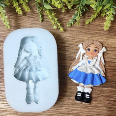 Силиконовая форма для мыла VJ Molds Куколка 2Д София. Молд для творчества, рукоделия, мыловарения. Фигурка 2Д.