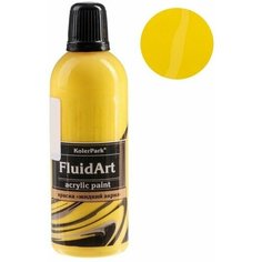Краска акриловая для техники Флюид Арт, KolerPark, желтый, 80 мл