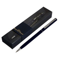 Ручка шариковая поворотная, 0.7 мм, Bruno Visconti Palermo, стержень синий, тёмно-синий металлический корпус, в футляре