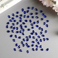 Декор для творчества пластик "Стразы капельки. Индиго" набор 100 шт 0,6х0,4 см Арт Узор