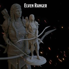 Лучник/рейнджер эльф 52,2мм фигурки/миниатюры (ДнД, DnD, D&D, Dungeons & Dragons, Pathfinder, Подземелья и Драконы, Wargames) Лавка Приключенца