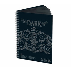 Лилия-Холдинг Блокнот для эскизов А3 30 л, 160 г/м2, черная тонированная бумага, гребень, "DARK"