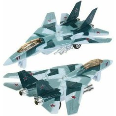 Игрушка военный самолет истребитель металлический - 18,5 см (свет, звук, инерция) Форма