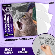 Школа талантов Спиральная раскраска-антистресс «Мир котиков»