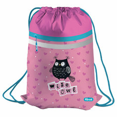 Мешок для обуви 1 отделение Först "Black owl", 350*460мм, вентиляционная сеточка, светоотражающая лента, карман на молнии Forst