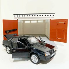 Ретро гараж на 2 машинки + металлическая машинка игрушка модель LADA 21099 (черная) Форма