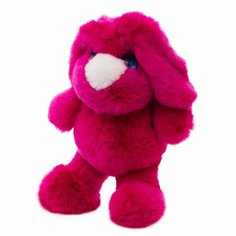 Мягкая игрушка зайка Морозко из натурального меха фуксия Holich Toys