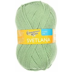 Пряжа для вязания Семеновская Svetlana(СветланаПШ) цвет: зел. яблоко 0122 9 мотков МШФ 50% шерсть 50% акрил 100г 250м