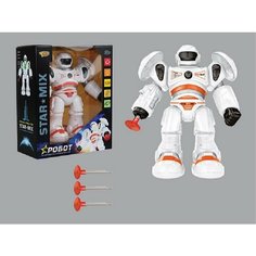 Робот на батарейках, двигается, стреляет, звук. и свет. эффекты, в к 18,5x11x22 см Yako