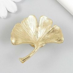 Ручка для шкатулки металл "Лист веер" золото 5х5,4 см Made in China
