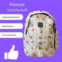 Рюкзак школьный, подростковый, рисунок Гуси, унисекс Без Бренда