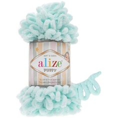 Пряжа Alize Puffy водяная зелень (15), 100%микрополиэстер, 9м, 100г, 2шт