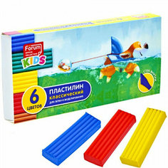Пластилин 6 цветов 120 грамм (FORUM) Office Collection KIDS Зверята со стеком картонная коробка арт. FPL-106-Z. Количество в наборе 6 шт.