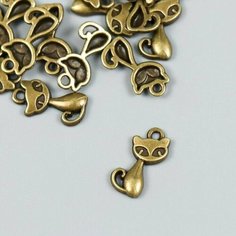 Декор для творчества металл "Киска" набор 20 шт бронза 0,8х1,6 см Made in China