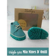 Обувь для кукол/Solovey/Ботинки для кукол Mia/Морская волна на пластиковой подошве с протектором