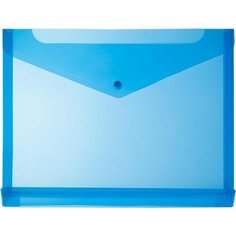 Папка-конверт на кнопке Attache А4 синяя 180 мкм (с горизонтальным с расширением, 5 штук в упаковке), 1547341