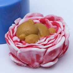 Силиконовая форма для мыла Мишка в цветке 3D, для свечей, гипса 1 шт Нет бренда