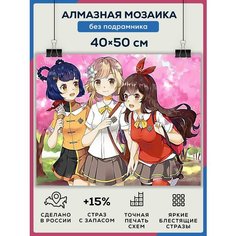 Алмазная мозаика Аниме 40х50 без подрамника / Набор для творчества / полная выкладка квадратными стразами Даймонд Канвас