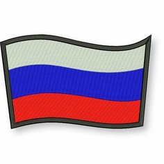 Нашивка флаг россии волной на липучке, шеврон тактический на одежду, цвет #01, 8*5 см. Патч военный с вышивкой Shevronpogon, РФ
