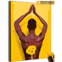 Картины по номерам Цветы мужской торс 40x50