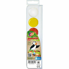 Краски акварельные ЛУЧ ZOO 6 цв, б/кисти, 19С 1248-08, 930251