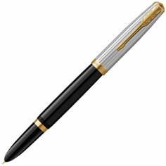 Parker 2169030 Ручка перьевая parker 51 premium, black / silver gt (перо f)