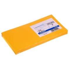 Конверт С65 114 х 229 мм, цветной, без подсказа, без окна, отрывная лента, 120 г/м2, жёлтый Курт