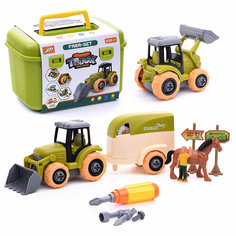 Конструктор "Фермерский комплект" с коровой, в чемодане КНР