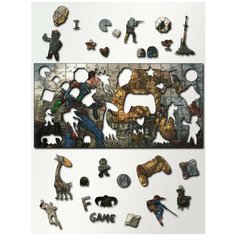 Пазл деревянный с фигурками 46х23 см Игра Fallout - 678 Creative Wood