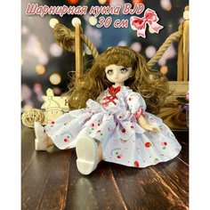 Шарнирная кукла BJD "Тутти" 30 см - куколка в белом платье с ягодками Нет бренда