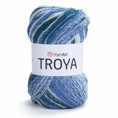 Пряжа YARNART Troya YarnArt, т. голубой принт - 2117, 22% шерсть, 78% акрил, 5 мотков, 100 г, 250 м.