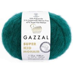 Пряжа Gazzal Super Kid Mohair петроль (64418), 31%меринос/47%супер кид мохер/22%полиамид, 237м, 25г, 5шт