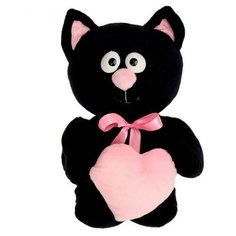 Мягкая игрушка «Котик с сердцем», цвет чёрный, 30 см Princess Love