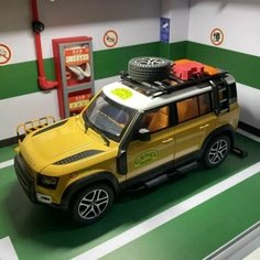 Машинка металлическая Land Rover Defender 1:24, Коллекционная модель для взрослых, Игрушечный автомобиль с звуковыми и световыми эффектами для детей Элемент