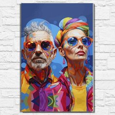 Картина по номерам на холсте модная парочка (хипстеры) - 12607 В 60x40 Бруталити