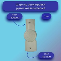 Шарнир регулирования ручки коляски овал-овал Белый Нет бренда