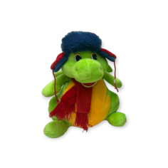 Мягкая игрушка конфетница Дракон в синей шапке светло-зеленый 30 см китай
