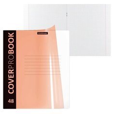 Тетрадь А5+, 48 листов в клетку ErichKrause "Neon", пластиковая обложка фактура "песок", блок офсет, белизна 100%, оранжевая