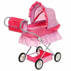 Коляска кукольная №11, цвет розовый с сиреневым Ясюкевич