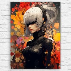 Картина по номерам на холсте игра Nier Automata (Аниме арт, PS, PC, XBOX, SWITCH) - 12601 В 30x40 Бруталити
