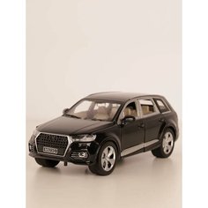Металлическая инерционная машинка Ауди Audi Q7 , черная 20 см, свет, звук Ihippo