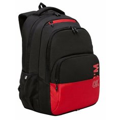 Школьный рюкзак с ортопедической спинкой GRIZZLY RU-430-7/1 черный - красный, грудная стяжка, 810 грамм, 32х45х23см, 2 отделения, 20.5л