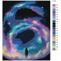Картина по номерам,"Живопись по номерам",80 x 100, LI-326, душа в космосе