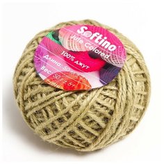 Пряжа 100% джут "Softino Jute Colored" 50м ±2м хаки 50 гр, 1шт