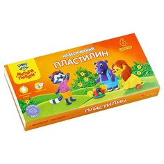 Пластилин Мульти-Пульти "Приключения Енота", 06 цветов, 120г, со стеком, картон, 4 штуки