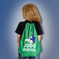 Сумка мешок для тех кто любит дзюдо с надписью JUDO RUSSIA, зеленого цвета