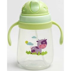 Поильник с силиконовой трубочкой и ручками, 400 мл. Denco Store