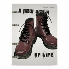 BrunoVisconti Тетрадь на кольцах, 80 листов в линию "Коричневые ботинки", обложка пластик, сменный блок 70 г/м2