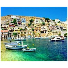 Алмазная мозаика без подрамника, полная выкладка/ круглые стразы 35х45см. Сложность 4 "Залив" Нет бренда